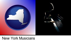 New York, New York - a concert pianist playing a piano